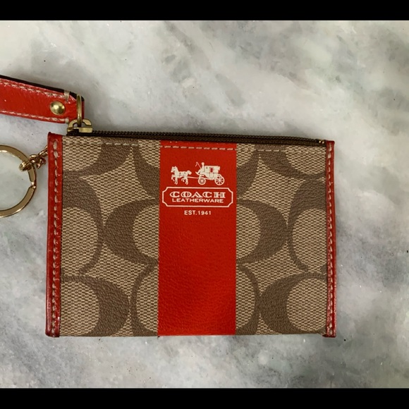 Coach Mini Skinny Id Case In Signature Canvas